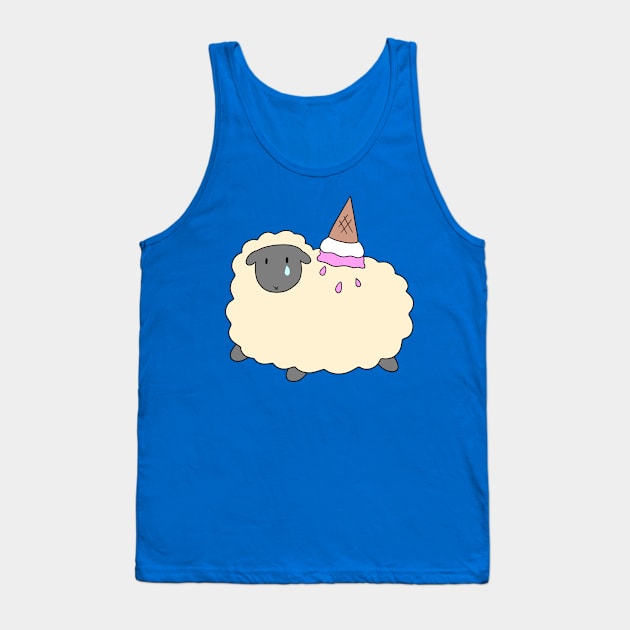 Sad Icecream Cone Sheep Tank Top by saradaboru